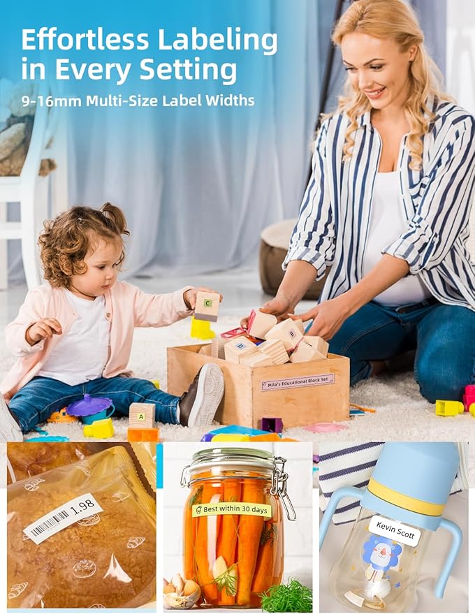 MakeID Label Maker Tape - 9mm Self-Adhesive Sticker Label Tape Refill Compatible with MakeID L1 Label Machine - Waterproof 6-Layer Laminated Film, Split-Back Design - 0.35"x13' (9mm x 4m)