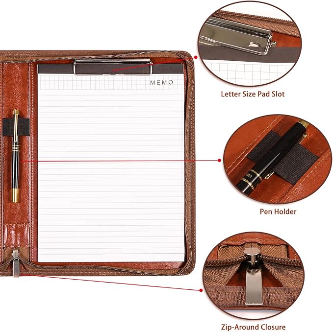 Personalized Business Portfolio for Office, Men Leather Portfolio, Leather Padfolio for Coworkers, Customized Employees Portfolio, Staffs Portfolio Colleague, Christmas Employees Portfolio Staffs