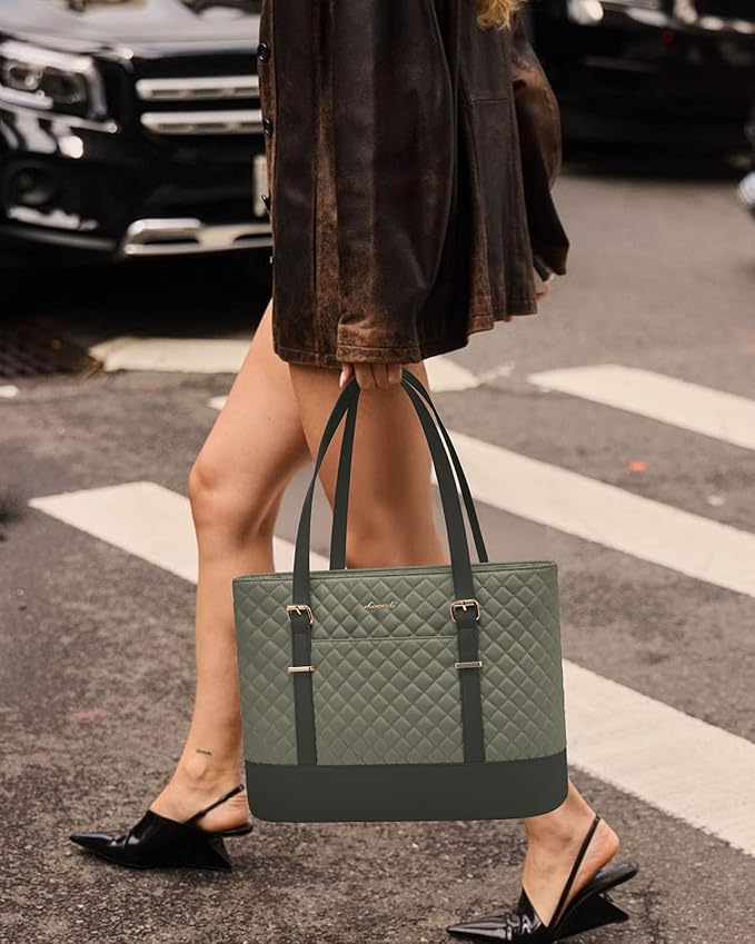 LOVEVOOK Laptop Bag for Women, 15.6 Inch Work Tote Computer Bag With Large Cup Holder, Lightweight Large Laptop Briefcase for Travel, Bussiness, Teacher