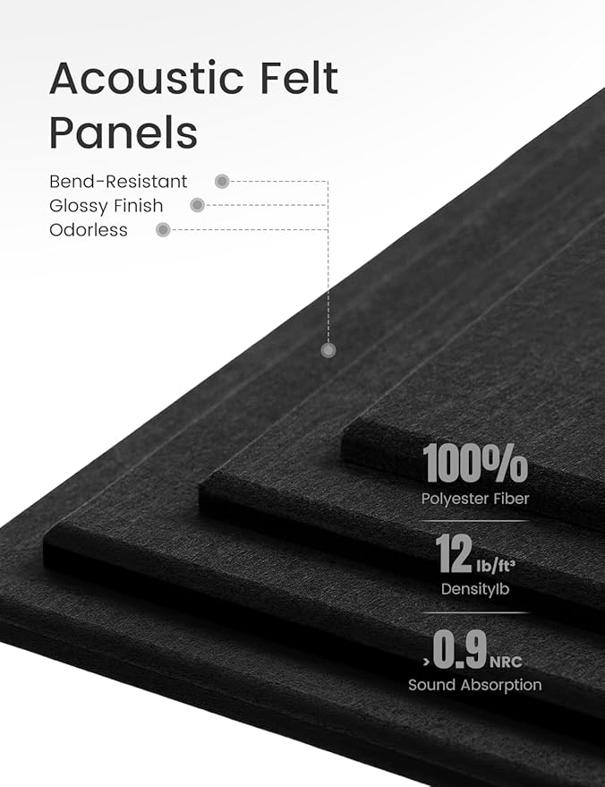 Large Felt Bulletin Board Large 48" x 36" Cork Board Alternative-12 Pack with 70 Safe Removable Adhesive Tabs, Cork Boards for Walls Cork Board for Home Office Classroom Pin Board - Black