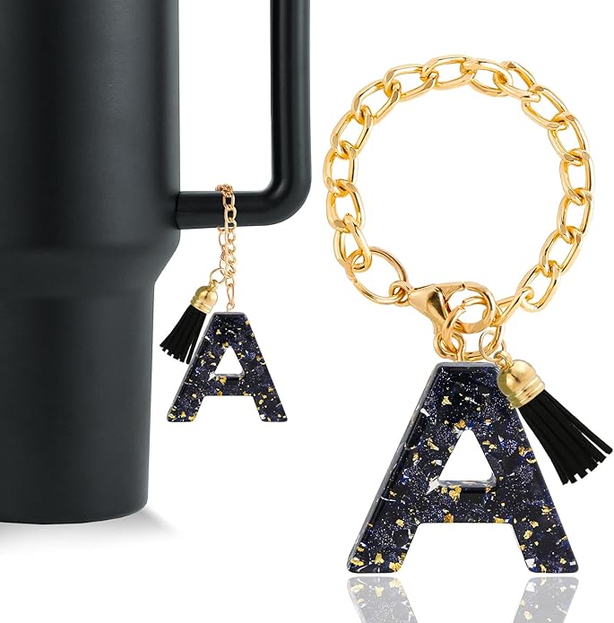Letter Charm Accessories for Stanley Cup 1 PCS Cute Initial Keychain Handle Charm for Stanley Tumbler for Women