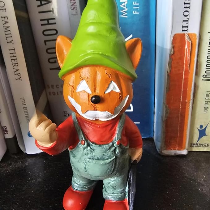 Middle Finger Gifts Christmas Gnomes Horror Garden Gnomes Funny Gift (Yellow)