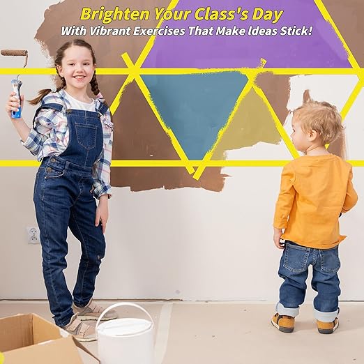 22 Rolls Yellow Painters Tape Bulk 2 inch x 55 Yards, Painters Masking Tape No Residue Wall Painting Tape Artist Tape Trim Edge Finishing Tape for Wall Painting Decoration DIY Supplies