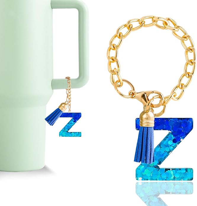 Letter Charm Accessories for Stanley Cup 1 PCS Cute Initial Keychain Handle Charm for Stanley Tumbler for Women