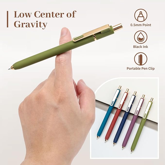 0.5mm Gel Pens Black Ink Gel Retractable Cute Pen for Smooth Writing School Office Supplies (Mixed 10-count)