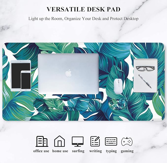 LATEEFAH Desk Mat, Mouse Pad with Wrist Rest, 4-in-1 Large Mouse Pads for Desk, Ergonomic Mouse Pad and Keyboard Wrist Rest Gaming Keyboard Mat for Office, Home