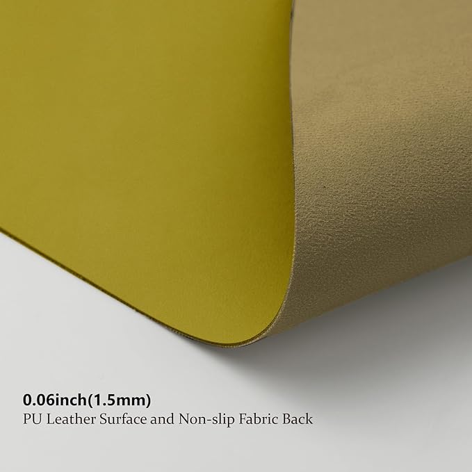 Leather Desk Mat - Non-Slip PU Desk Pad for Office and Home - Desk Organization and Accessories - Ideal for Large Mouse Pad and Desk Mats on Top of Desks (Olive Green,27.6"x 13.8")