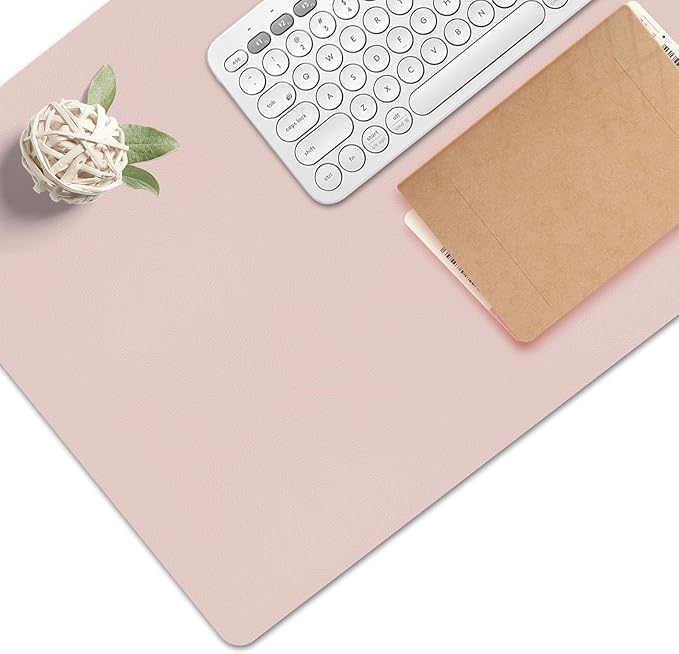 Mouse Pad and Keyboard Wrist Rest, Large Keyboard and Mouse Pad Set, Ergonomic Mousepad with Wrist Rest, Non-Slip Desk Mat Protector for Office, Home (31.5×15.7 Inches, Pink)