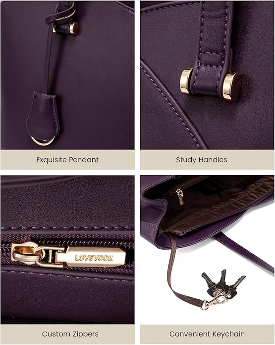 LOVEVOOK Laptop Tote Bag for Women, Work Bags Teacher Tote Bag, Leather Computer Bag Purses Handbag Professional Briefcase