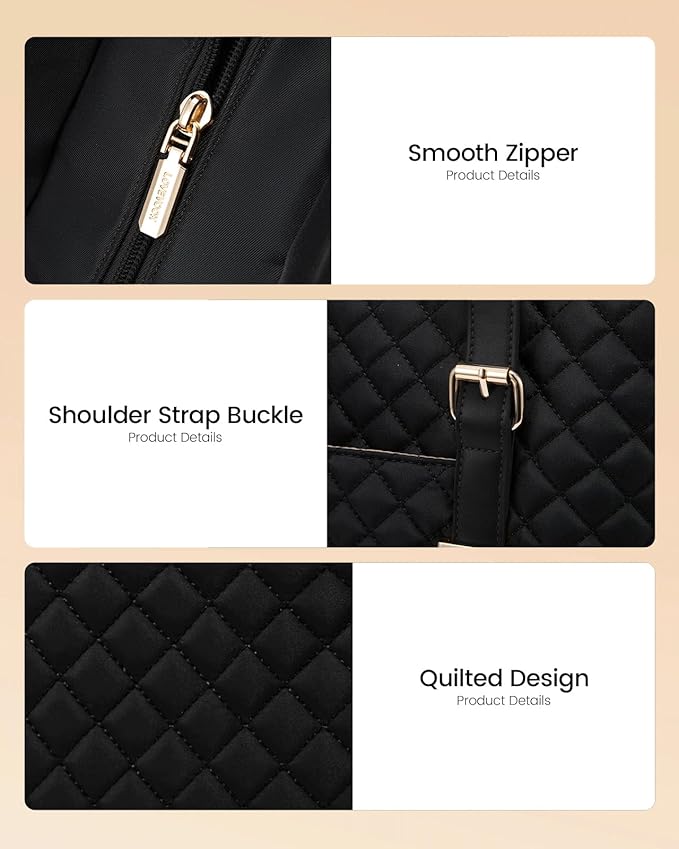 LOVEVOOK Lunch Tote Bag for Women, 15.6 Inch Laptop Work Bag With Lunch Compartment & Large Cup Holder, Lightweight Work Briefcase for Travel, Bussiness, Teacher