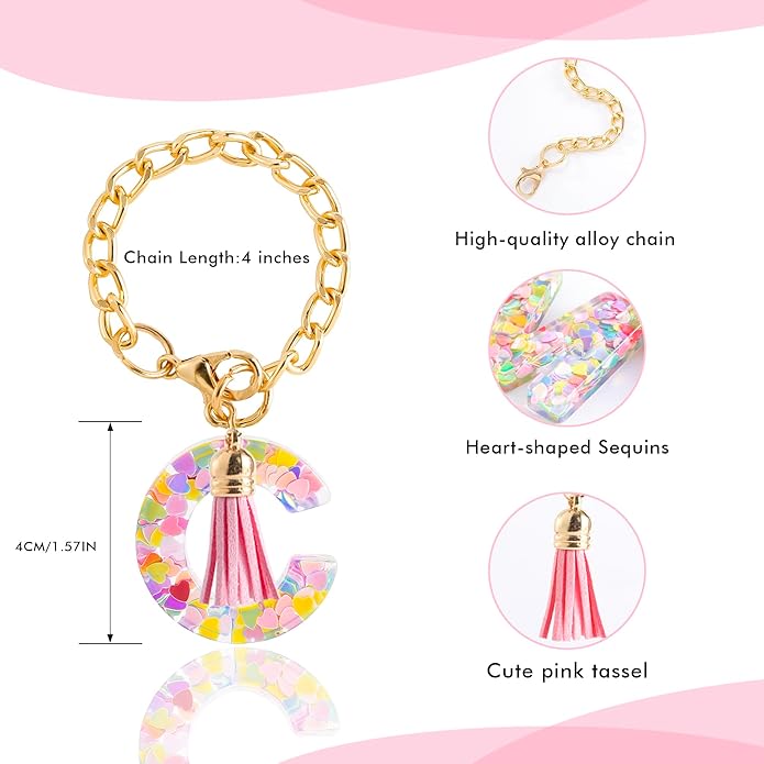 Letter Charm Accessories for Stanley Cup 1 PCS Cute Initial Keychain Handle Charm for Stanley Tumbler for Women