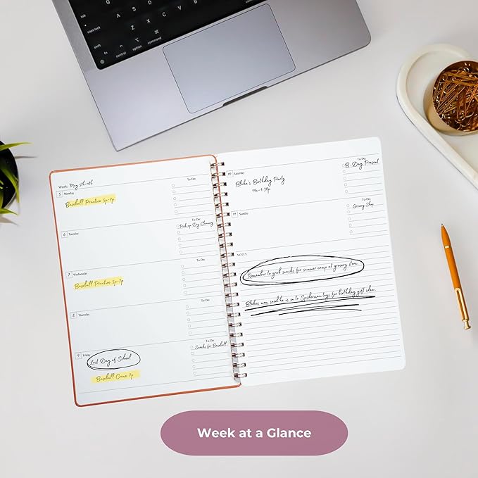 | Ultimate Yearly, Daily, Weekly, Monthly Planner | 8.25" x 11.75" | To Do List Notebook for Work | Simple Design | Multiple Layouts | Academic Planner and Organizer Notebook (Rust, Yearly Planner - Portrait)