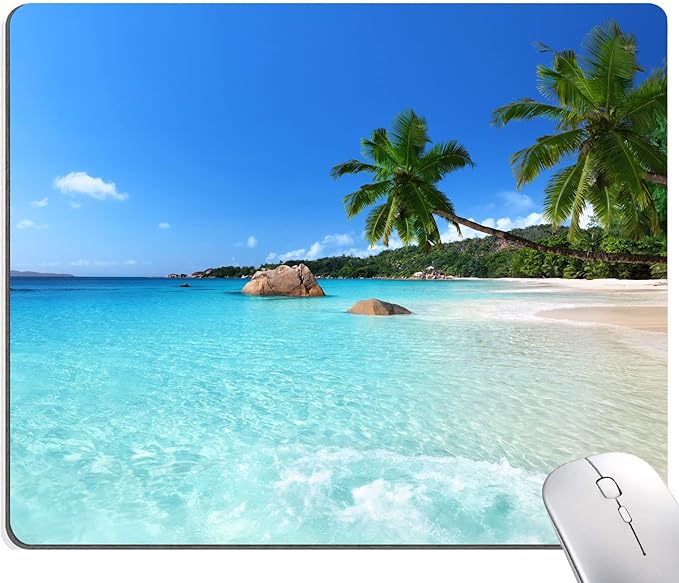 Mouse Pad, Premium-Textured Mouse Mat, Non-Slip Rubber Base Mousepad for Laptop, Computer & PC,9.5×7.9 in,Hawaii Beach