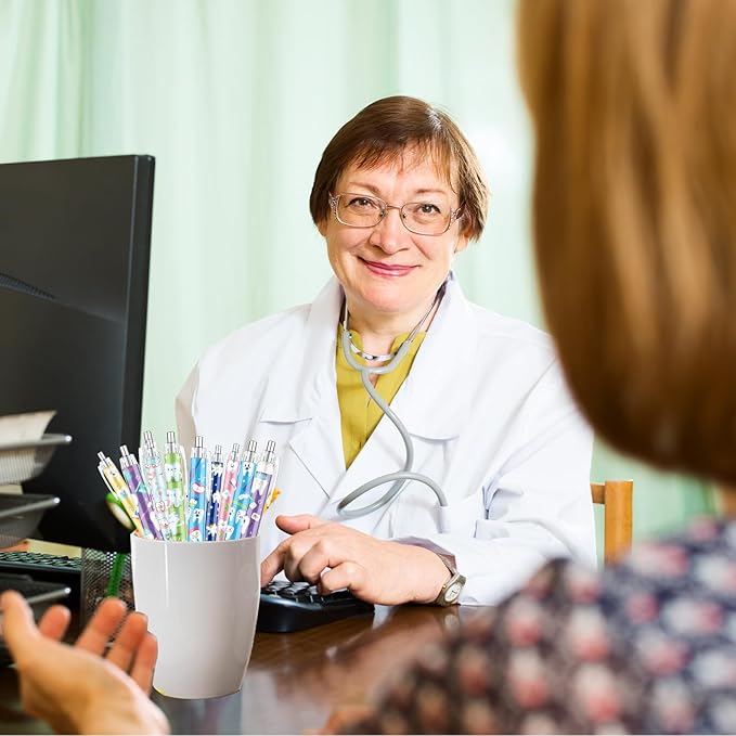 Dental Ballpoint Pens Gifts - 24PCS Tooth Themed Pens Sets Dental Assistant Ball Point Pens Retractable Smooth Writing Pens for Dental Hygienist Office Stationery Home School Supplies