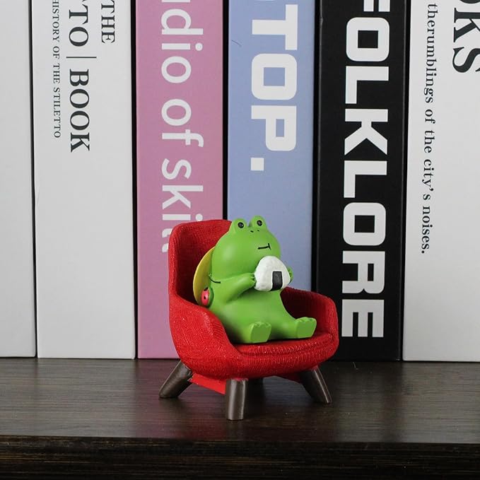 Miniature Frogs - Cute Frog Sculptures for Outdoor Fairy Garden, Desk Decor & Plant Shelf