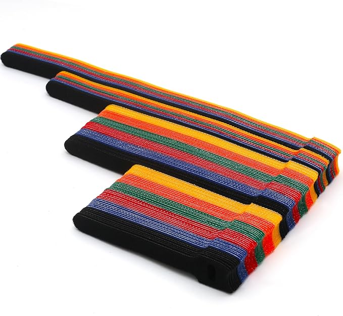 102 Pcs Cable Ties, 4+6+8+10 inch Reusable Multi-Colour Cable Ties Wire Ties Cord Organizer Cable Organizer Adjustable Cable Management for Cable Management