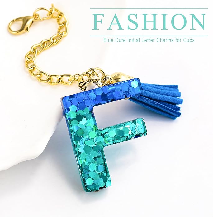 Letter Charm Accessories for Stanley Cup 1 PCS Cute Initial Keychain Handle Charm for Stanley Tumbler for Women