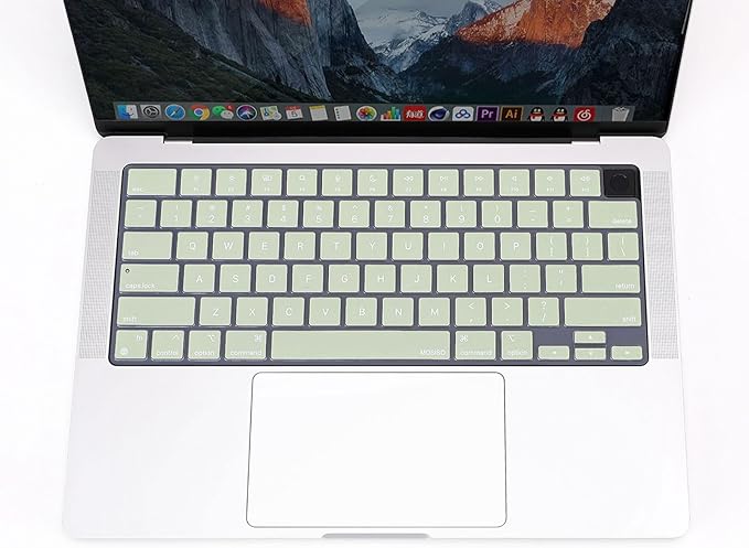 MOSISO Keyboard Cover Skin Compatible with MacBook Air 15 inch M3 A3114 M2 A2941/Air 13.6 A3113 A2681/Pro 14/16 M4 M3 M2 M1, Sage Green
