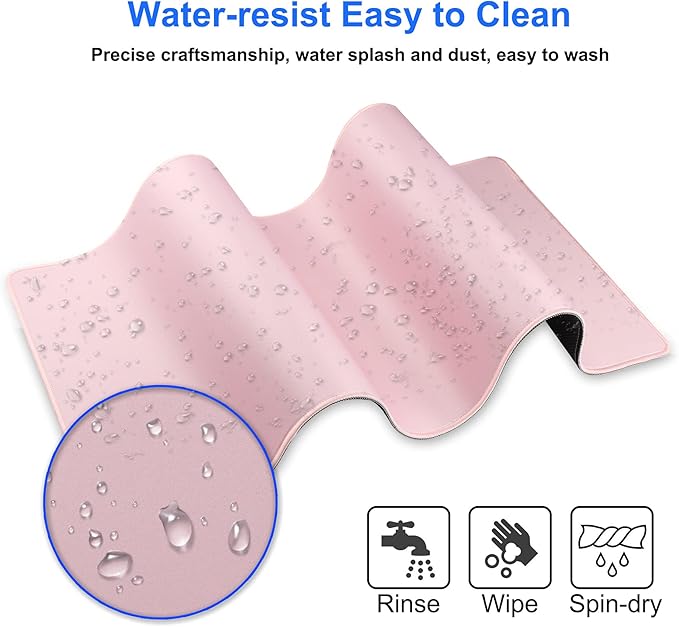 Large Gaming Mouse Pad with Stitched Edges,[27.5x11.8In] Extended Mouse Pad with Non-Slip Natural Rubber Base for Gamer/Desktop/Office/Home (70x30 Pinkus)