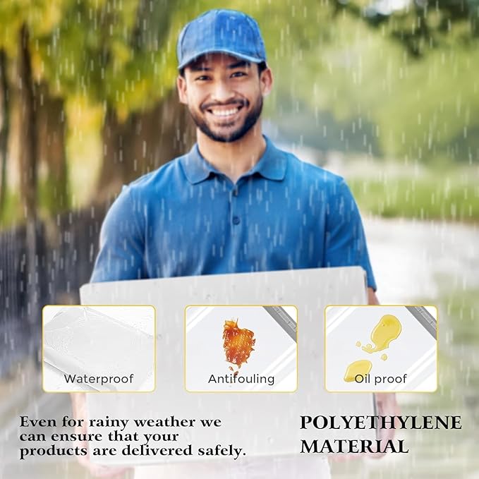 Metronic Poly Mailers 17.7x22 500Pack, Large Shipping Bags for Clothes Bulk,Strong Self Adhesive Shipping Envelopes for Small Business,Waterproof Mailing Envelopes Bulk for Packaging White