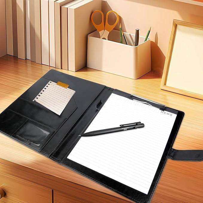 Leather Steno Pad Holder 13"x10" Steno Pad, Padfolio Organizer, Notepad Holder,with Pen Loop for Business Office