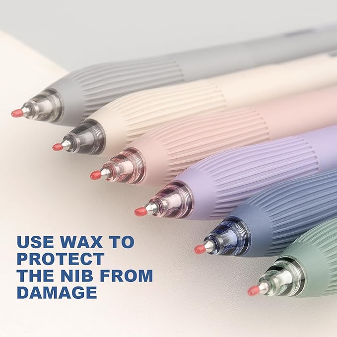 Bribobo Gel Pens Black Ink 0.5mm Fine Point Pens Silent Smooth Writing Work Pen (6-Count)