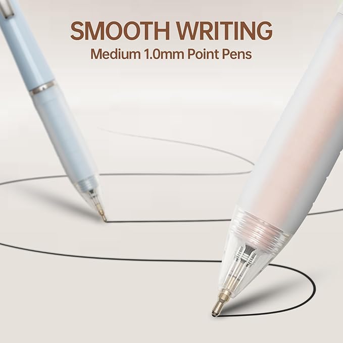 Ball Point Pen Black Ink Ballpoint Pens with Super Soft Grip Medium Point 1.0mm Office Pens (12-count)