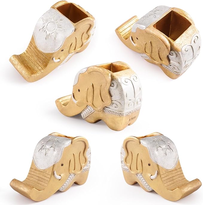 MOKANI Elephant Pencil Holder with Phone Stand, Elephant Gifts for Women Multifunctional Pen Holder Office Desk Organizer Desk Accessories Desk Decor Decorations Thanksgiving Christmas Gifts