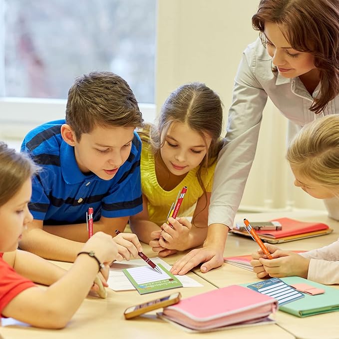 Geyee 24 Pcs Teacher Sticky Notes with Funny Pens Fun Notepads for Adults Coworkers Nurse 3 x 4 Inch to Do List Notepads with Sayings Pen for Lab Week Gifts Teacher Office Supplies