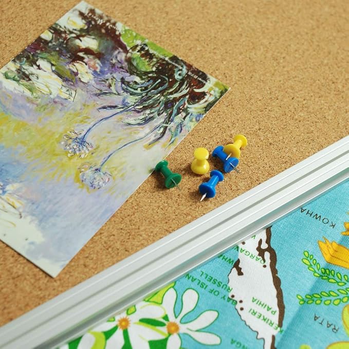 Lockways Cork Board Bulletin Board, 2 Pack Double Sided Corkboard 36" x 24", Wall-Mounted Silver Aluminum Message Presentation Notice Board 3 x 2 Feet