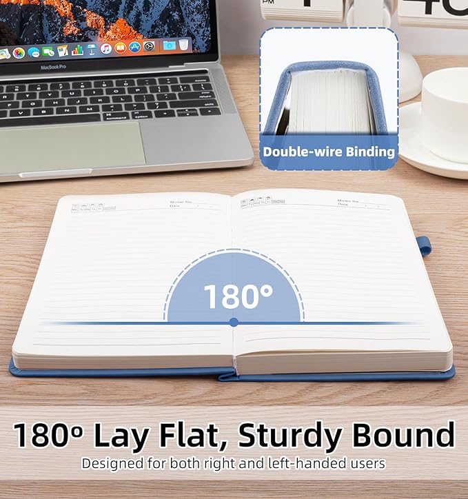 Lined Journal Notebook 365 Pages, A5 Leather Journals for Writing Women & Men, Hardcover Notebook with 100GSM Thick Paper, Daily Journal Notebook for Travel, Work, School, Note Taking, College Ruled