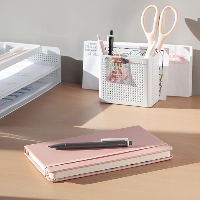 U Brands Laguna Ballpoint Pens, 6 Count, Foil Dots, Bold (1.0mm) Point, Black Ink