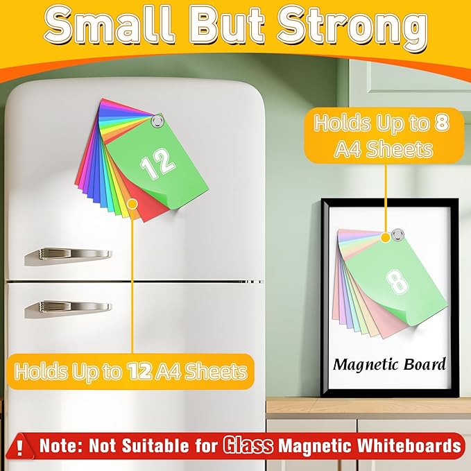VNDUEEY 90 Pack Fridge Magnets Whiteboard Magnets Refrigerator Magnet, Small and Strong Magnet for Locker, Dry Erase Board, Home, Office, Classroom, Kitchen