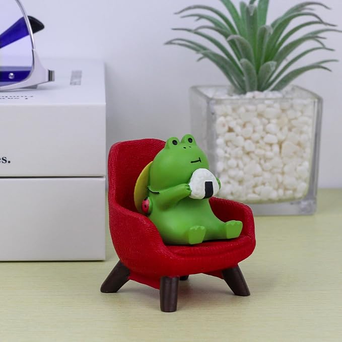 Miniature Frogs - Cute Frog Sculptures for Outdoor Fairy Garden, Desk Decor & Plant Shelf