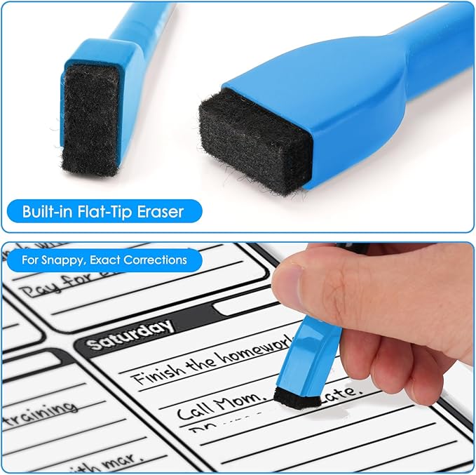 maxtek 36 Count Magnetic Dry Erase Markers, Fine Tip, 12 Colors, Low Odor Whiteboard Markers with Built-in Eraser