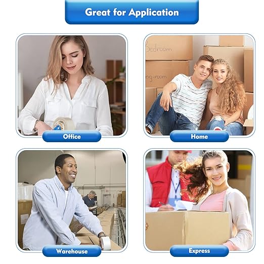 Packing Tape Heavy Duty Refill 36 Rolls Sealing Great for Packing Box Shipping and Moving Supplies Packaging 1.88" x 65 Yards 3" Core 2.0 Mil Thick Adhesive