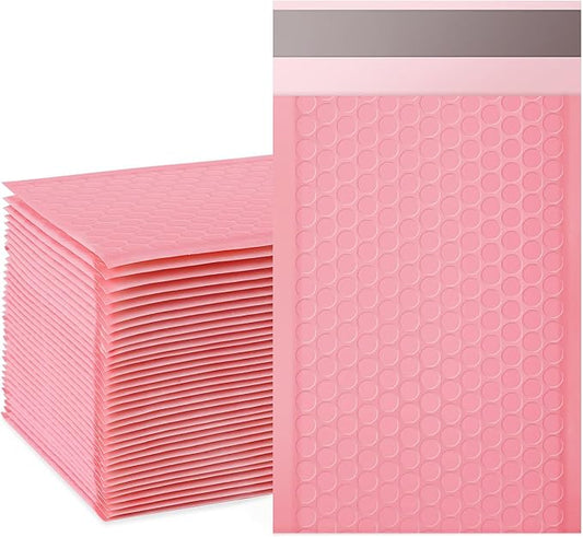 packbabol Bubble Mailers, 4x7 Inch Padded Bubble Mailers Pack of 50 Bubble Envelopes Opaque Self Seal Adhesive Waterproof Bags for Shipping and Packaging (Pink, 4x7-50)