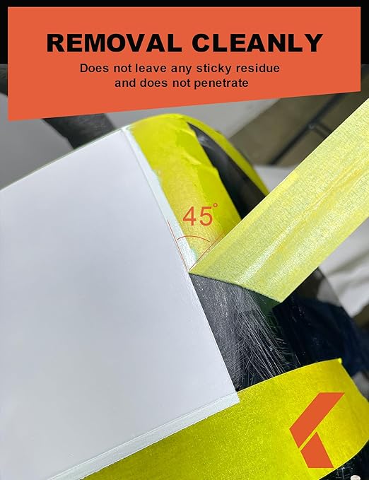Painters Tape for Cars Vehicles Paint Tape Auto Body Yellow Masking Tape Heat Resistant Automotive Removable No Residue Painting Tape Bulk Set for Paint Booth, 1.88in-60 yards/4rolls