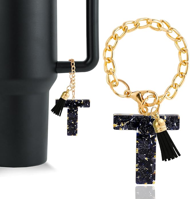 Letter Charm Accessories for Stanley Cup 1 PCS Cute Initial Keychain Handle Charm for Stanley Tumbler for Women