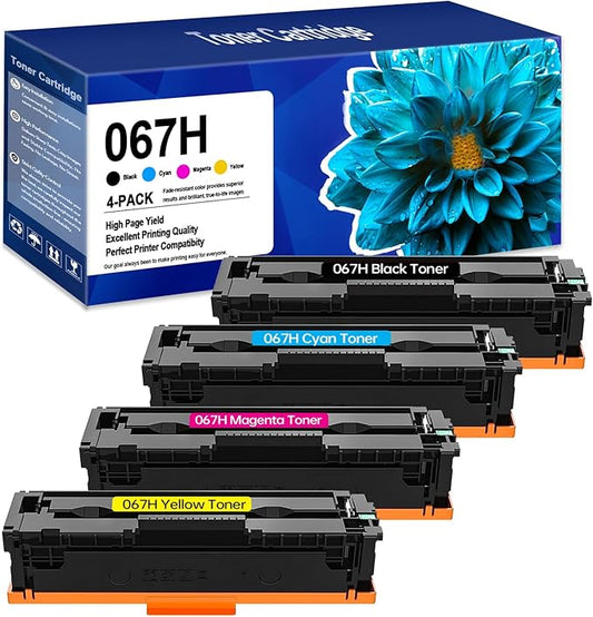 067H 067 MF656Cdw Toner Cartridge 4 Pack Set High Yield Compatible Replacement for Canon 067H 067 for Canon imageCLASS LBP633Cdw LBP632Cdw MF653Cdw MF654Cdw MF656Cdw Printer CRG-067H