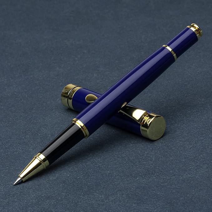 YIVONKA Personalized custom pen Luxury pens Free Engraving roller Ballpen,Ballpoint pen,office ballpoint pen, Black Ink,Gifts for Men,Women, Classy Gift Box (Blue)