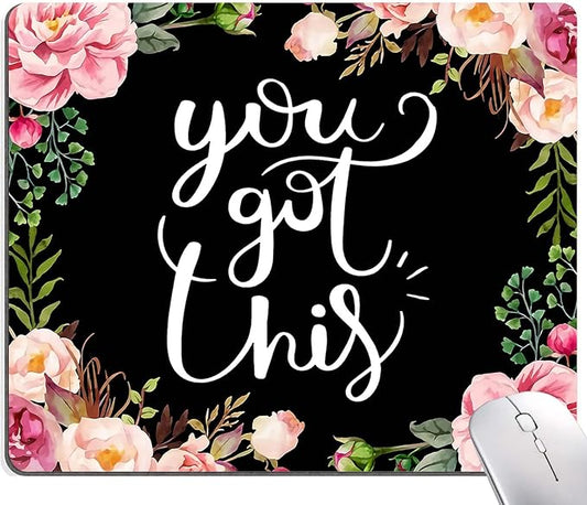 Mouse Pad, Premium-Textured Mouse Mat, Non-Slip Rubber Base Mousepad for Laptop, Computer & PC,9.5×7.9 in,Inspirational Quote You Got This