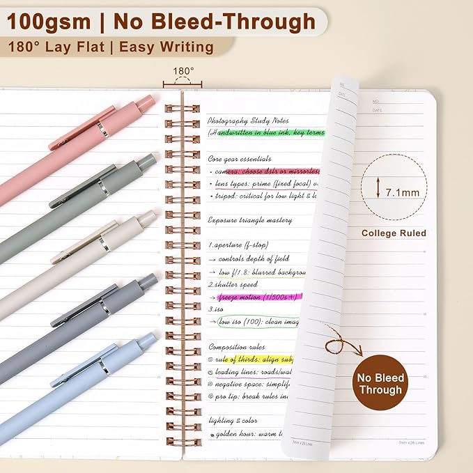 Stationery Gift Set, Bible Journaling Kit with 3PCS A5 Spiral Notebooks, Gel Pens, Steel Bookmark, Sticky Notes & Tabs, Gift Box - Aesthetic Desk Accessories Office Supplies for Women