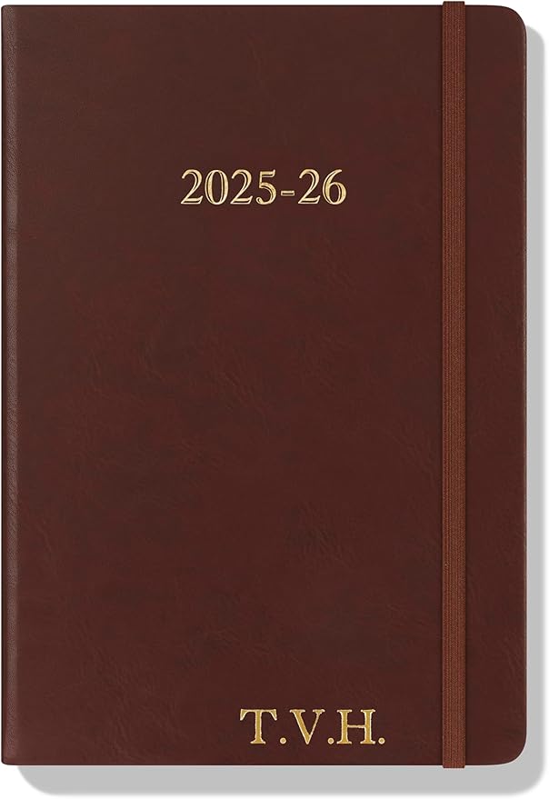 Wykeham's Executive 2025-26 Daily Journal Planner – Mid-Year Academic Diary (Personalized Conker, 8.5"×5.5")