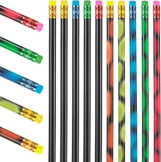 Outus 45 Pieces Color Changing Mood Pencil Bulk with Eraser 2B Wooden Heat Activated Fun Pencils Assorted Colors Thermochromic Pens Gifts for Prizes Birthday Gift Party Favors