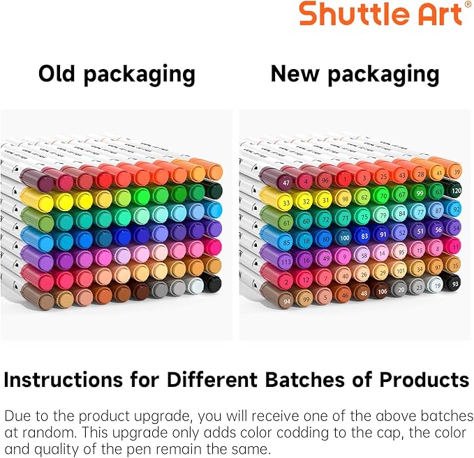 Shuttle Art Dual Tip Brush Pens, 70 Colors, Fine and Brush Dual Tip Markers Set, Portable Storage Case, Ideal for Calligraphy, Coloring, Doodling, Writing
