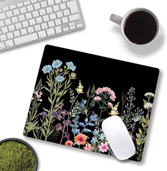 Mouse Pad, Premium-Textured Mouse Mat, Non-Slip Rubber Base Mousepad for Laptop, Computer & PC,9.5×7.9 in,Weeds
