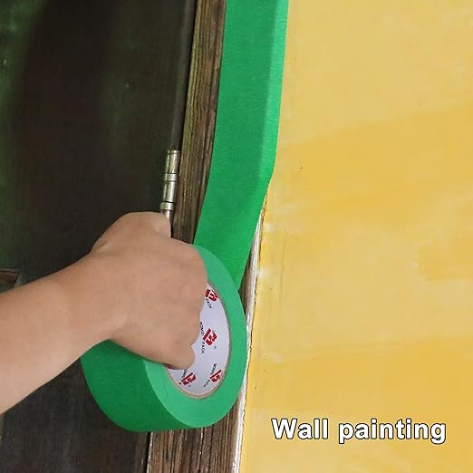 BOMEI PACK Green Painters Tape 2 inch Wide, Medium Adhesive Green Masking Tape 2 inch x 55 Yards (220 Total Yards) 4 Rolls, Residue-Free Wall Trim Tape for Painting, DIY Crafting, Decoration