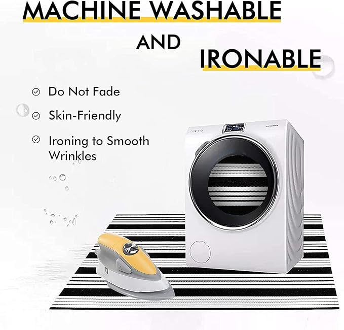 OJIA Black & White Outdoor Rug 3x5 Cotton Hand-Woven Christmas Striped Porch Rugs Machine Washable Entry Rug Indoor Outdoor Area Rug Front Door Rug Floor Mat for Farmhouse/Living Room/Home Entrance