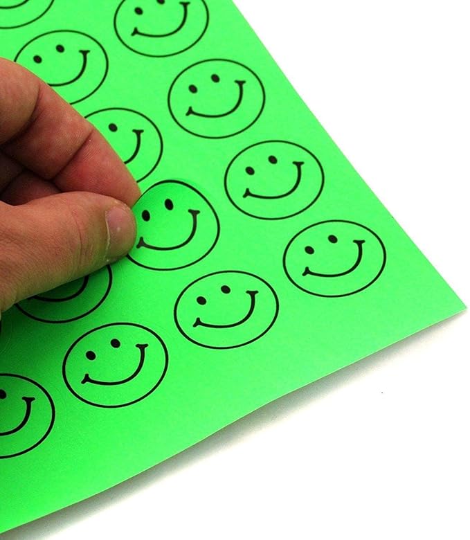 Pack of 100 Sheets, 8-1/2 x 11" Fluorescent Labels for Laser & Inkjet Printer (Green Fluorescent, 1.5" Round 30 per Page, 3000 Labels)